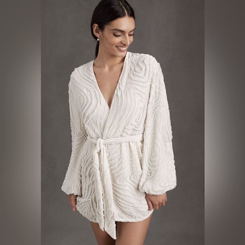 BHLDN retrofête GABRIELLE robe dress PEARL EMBELLISHED